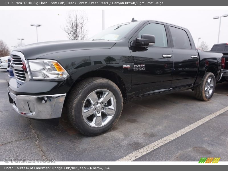 Black Forest Green Pearl / Canyon Brown/Light Frost Beige 2017 Ram 1500 Big Horn Crew Cab