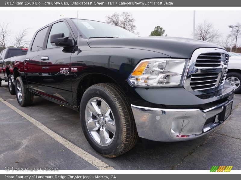 Black Forest Green Pearl / Canyon Brown/Light Frost Beige 2017 Ram 1500 Big Horn Crew Cab