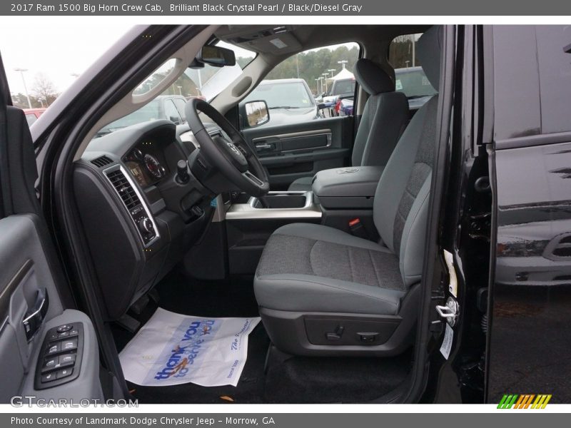 Brilliant Black Crystal Pearl / Black/Diesel Gray 2017 Ram 1500 Big Horn Crew Cab