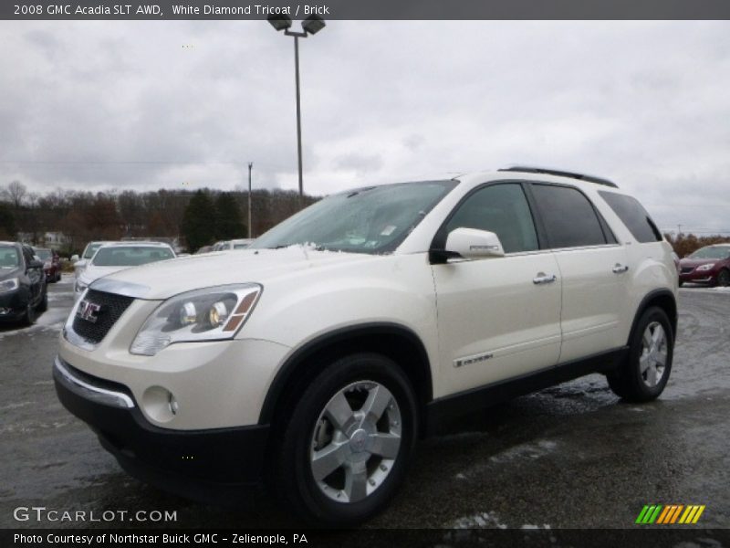 White Diamond Tricoat / Brick 2008 GMC Acadia SLT AWD