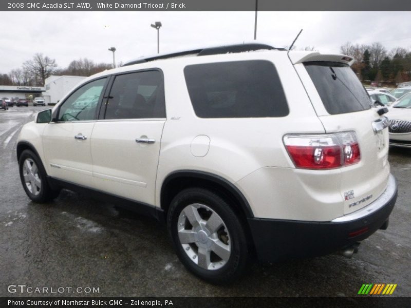 White Diamond Tricoat / Brick 2008 GMC Acadia SLT AWD