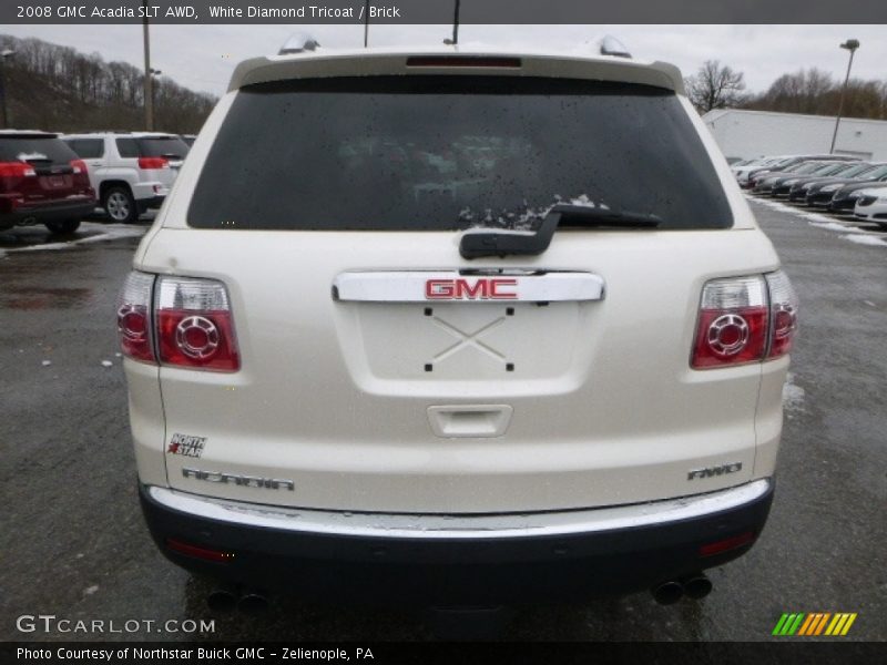 White Diamond Tricoat / Brick 2008 GMC Acadia SLT AWD