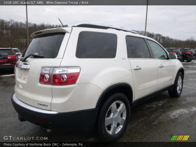 White Diamond Tricoat / Brick 2008 GMC Acadia SLT AWD