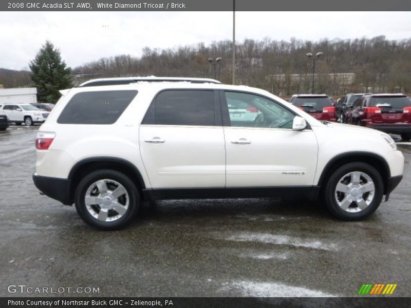 White Diamond Tricoat / Brick 2008 GMC Acadia SLT AWD
