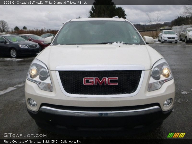 White Diamond Tricoat / Brick 2008 GMC Acadia SLT AWD