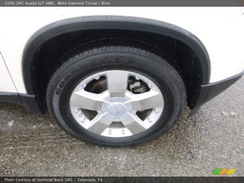White Diamond Tricoat / Brick 2008 GMC Acadia SLT AWD