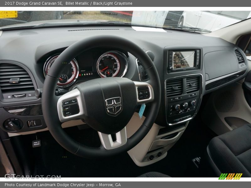 Billet Metallic / Black/Light Graystone 2017 Dodge Grand Caravan SE