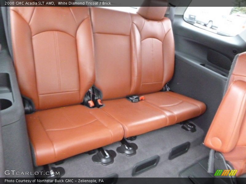 White Diamond Tricoat / Brick 2008 GMC Acadia SLT AWD