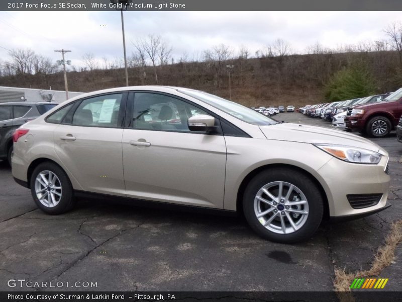 White Gold / Medium Light Stone 2017 Ford Focus SE Sedan