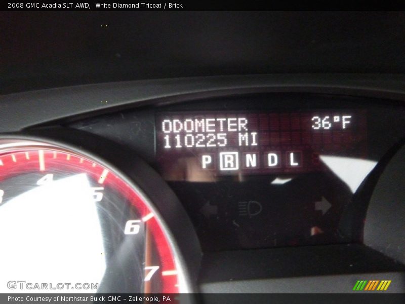 White Diamond Tricoat / Brick 2008 GMC Acadia SLT AWD