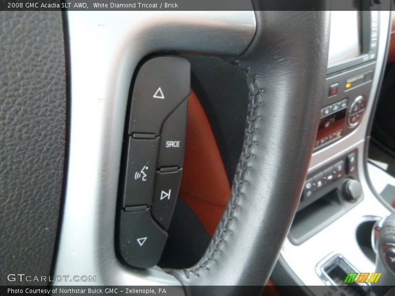 White Diamond Tricoat / Brick 2008 GMC Acadia SLT AWD