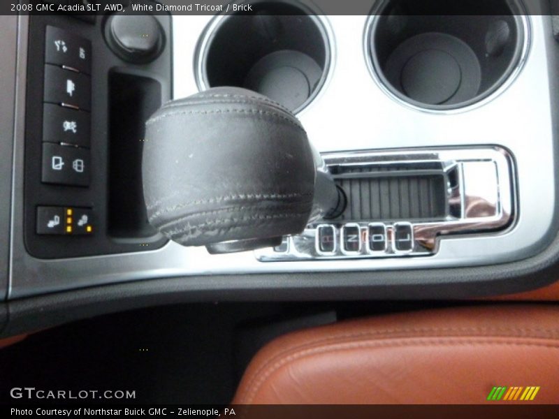 White Diamond Tricoat / Brick 2008 GMC Acadia SLT AWD