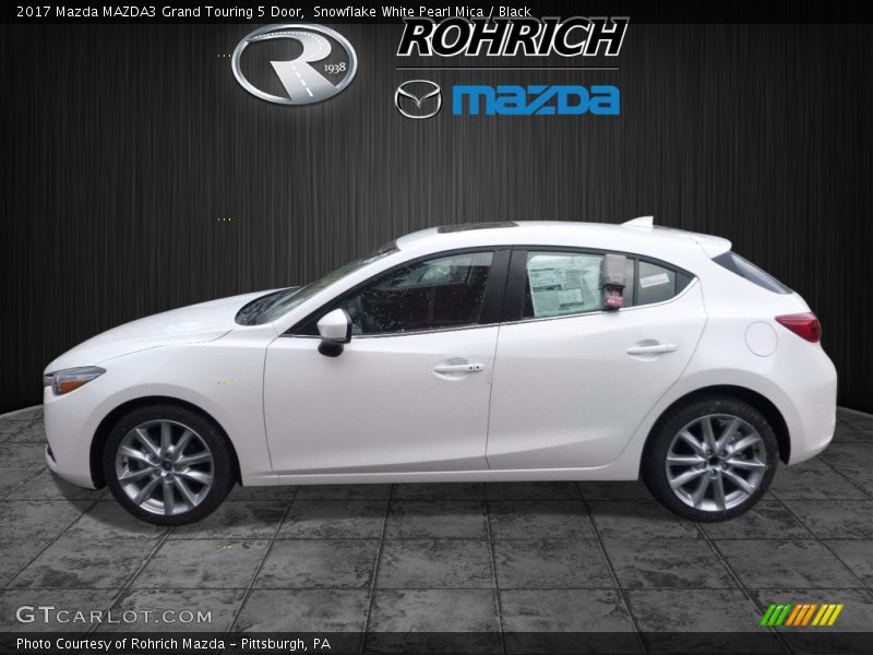 Snowflake White Pearl Mica / Black 2017 Mazda MAZDA3 Grand Touring 5 Door