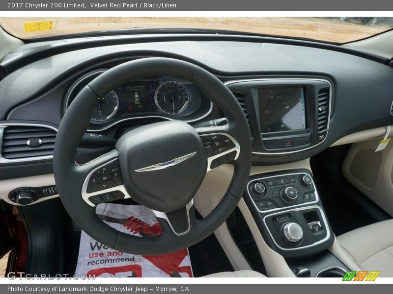 Velvet Red Pearl / Black/Linen 2017 Chrysler 200 Limited