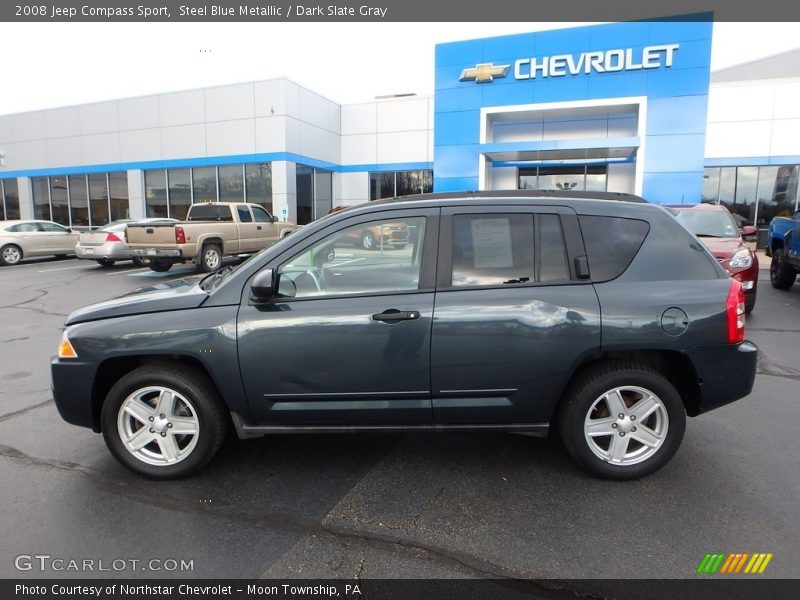 Steel Blue Metallic / Dark Slate Gray 2008 Jeep Compass Sport