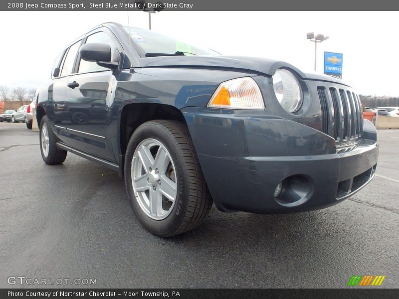 Steel Blue Metallic / Dark Slate Gray 2008 Jeep Compass Sport