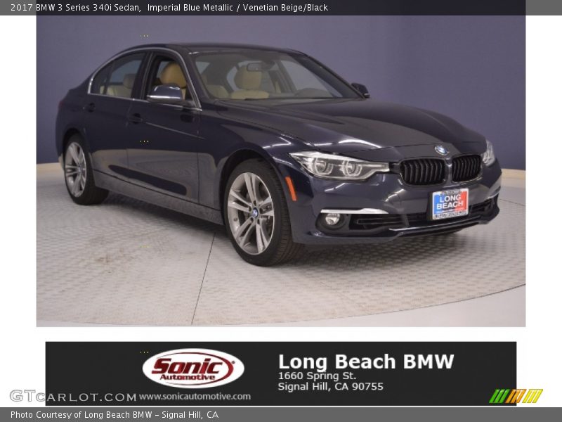 Imperial Blue Metallic / Venetian Beige/Black 2017 BMW 3 Series 340i Sedan