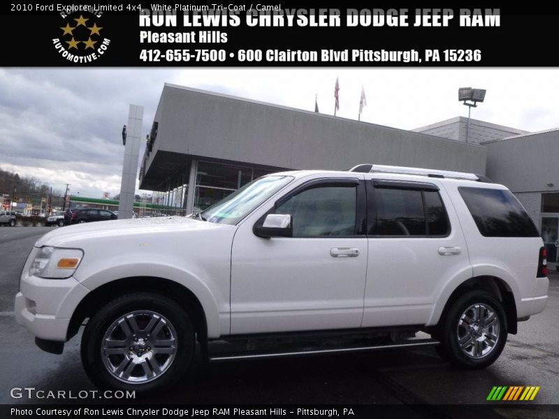 White Platinum Tri-Coat / Camel 2010 Ford Explorer Limited 4x4