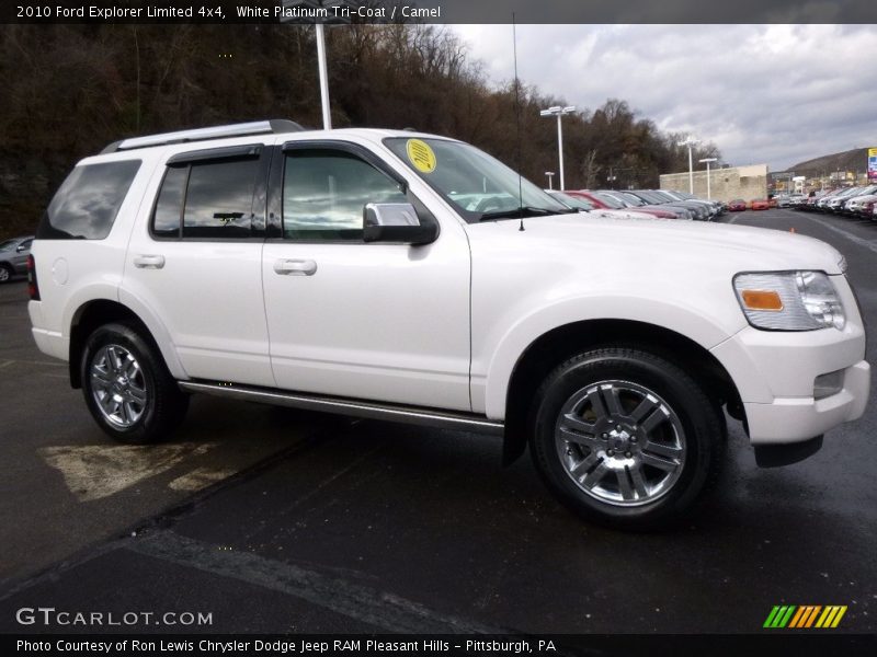 White Platinum Tri-Coat / Camel 2010 Ford Explorer Limited 4x4