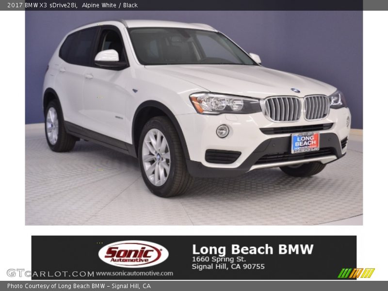 Alpine White / Black 2017 BMW X3 sDrive28i