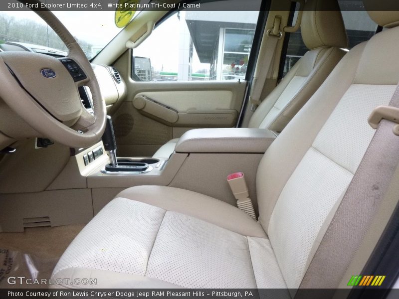 White Platinum Tri-Coat / Camel 2010 Ford Explorer Limited 4x4
