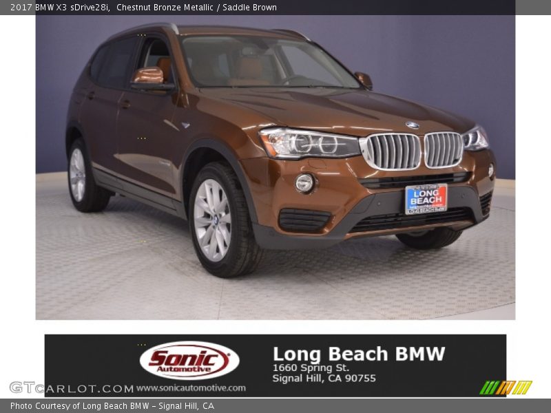 Chestnut Bronze Metallic / Saddle Brown 2017 BMW X3 sDrive28i