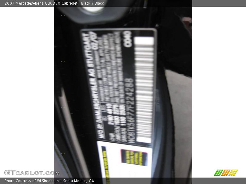 Black / Black 2007 Mercedes-Benz CLK 350 Cabriolet