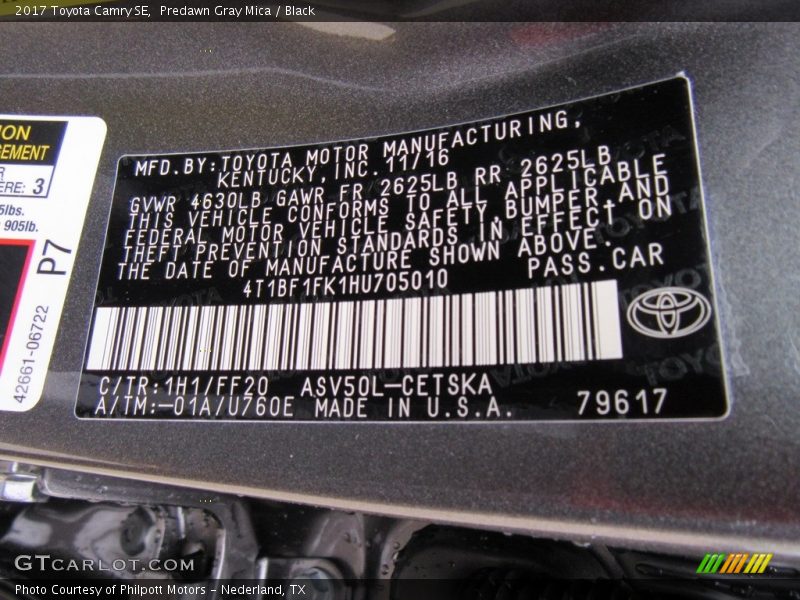 Predawn Gray Mica / Black 2017 Toyota Camry SE