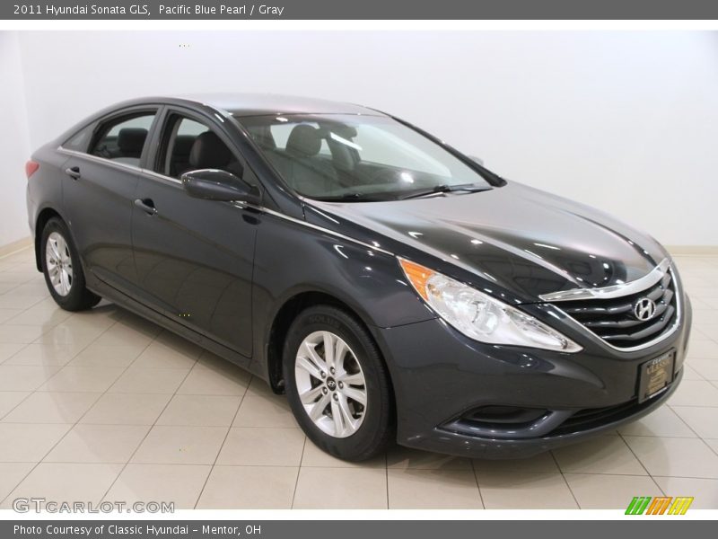 Pacific Blue Pearl / Gray 2011 Hyundai Sonata GLS