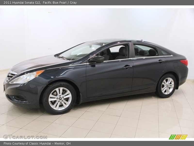 Pacific Blue Pearl / Gray 2011 Hyundai Sonata GLS