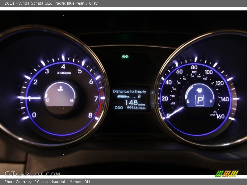 Pacific Blue Pearl / Gray 2011 Hyundai Sonata GLS