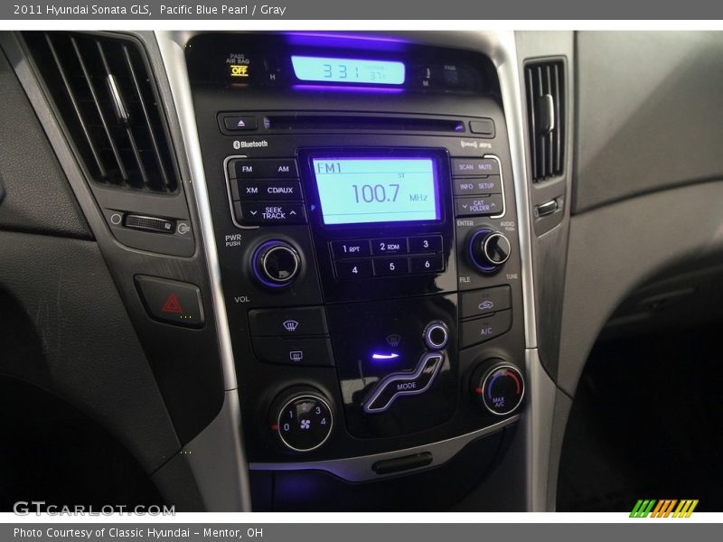 Pacific Blue Pearl / Gray 2011 Hyundai Sonata GLS