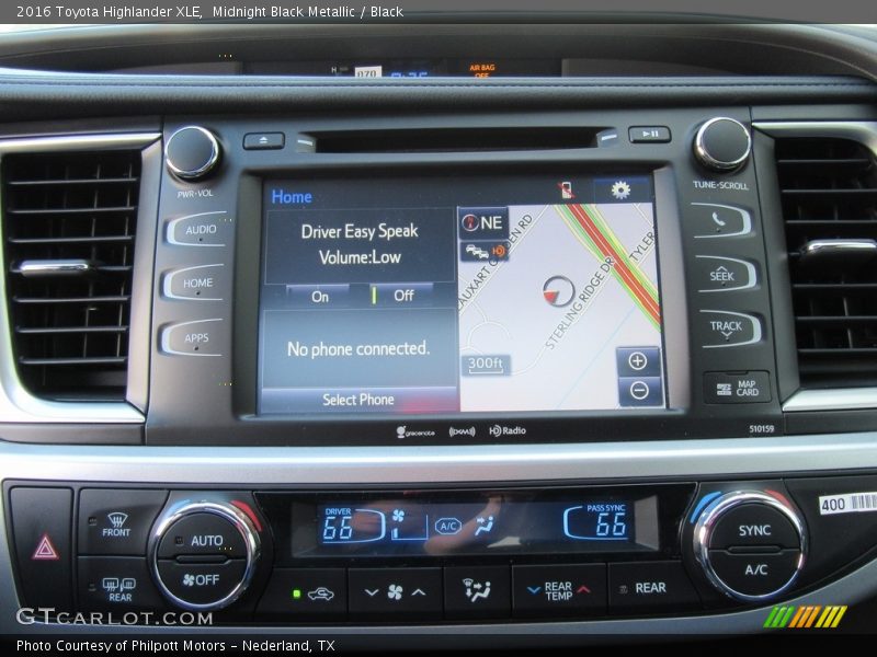 Midnight Black Metallic / Black 2016 Toyota Highlander XLE