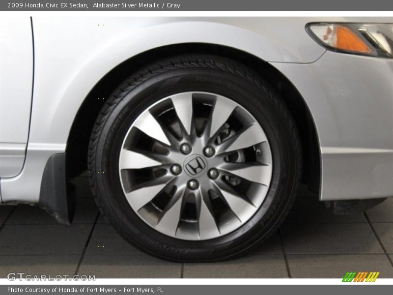 Alabaster Silver Metallic / Gray 2009 Honda Civic EX Sedan
