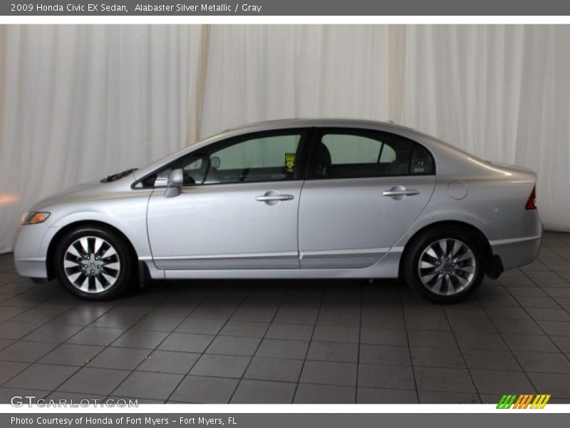 Alabaster Silver Metallic / Gray 2009 Honda Civic EX Sedan