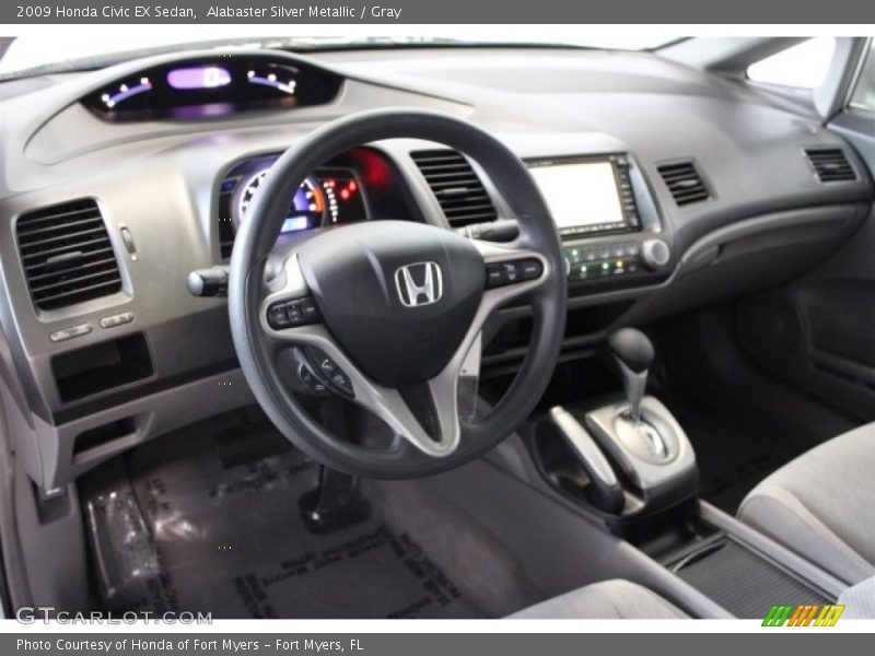 Alabaster Silver Metallic / Gray 2009 Honda Civic EX Sedan