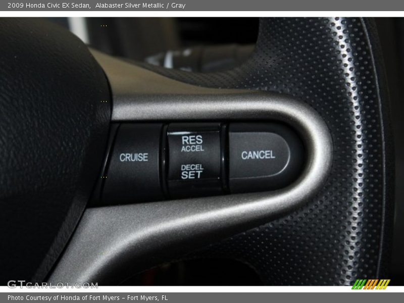 Alabaster Silver Metallic / Gray 2009 Honda Civic EX Sedan