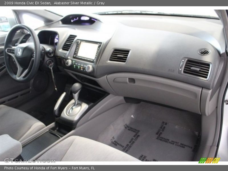Alabaster Silver Metallic / Gray 2009 Honda Civic EX Sedan