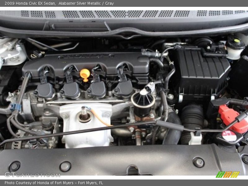 Alabaster Silver Metallic / Gray 2009 Honda Civic EX Sedan