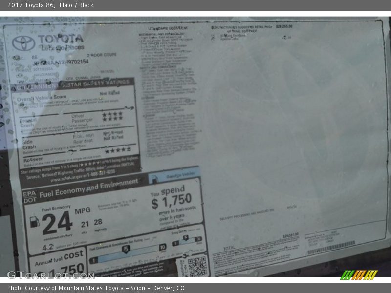  2017 86  Window Sticker