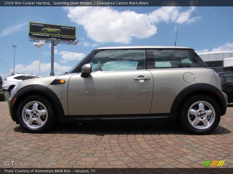 Sparkling Silver Metallic / Checkered Carbon Black/Black 2009 Mini Cooper Hardtop
