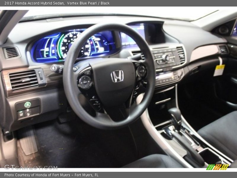 Vortex Blue Pearl / Black 2017 Honda Accord Hybrid Sedan