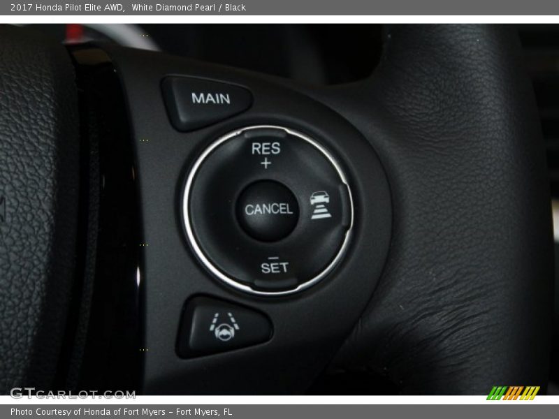 White Diamond Pearl / Black 2017 Honda Pilot Elite AWD