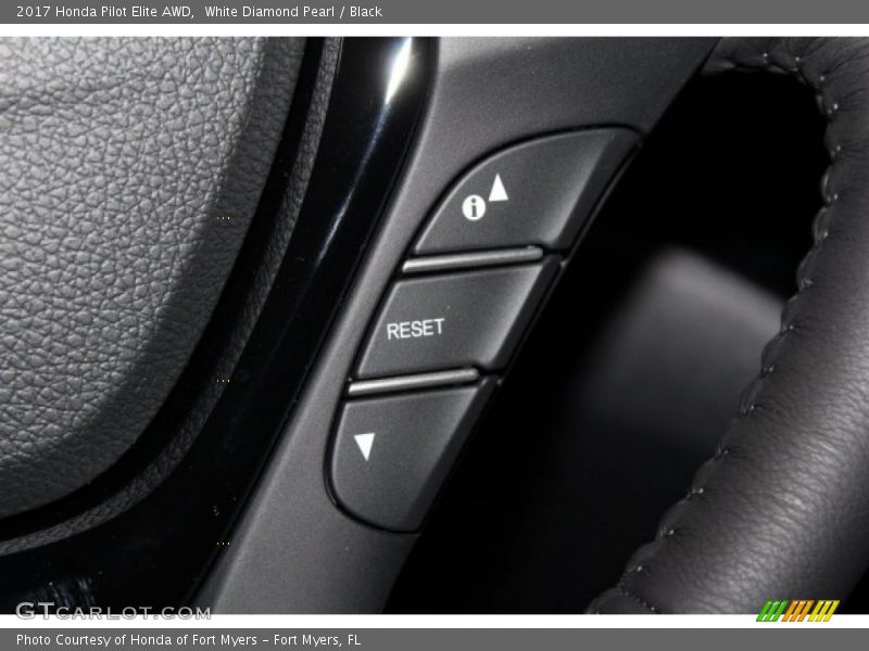 White Diamond Pearl / Black 2017 Honda Pilot Elite AWD