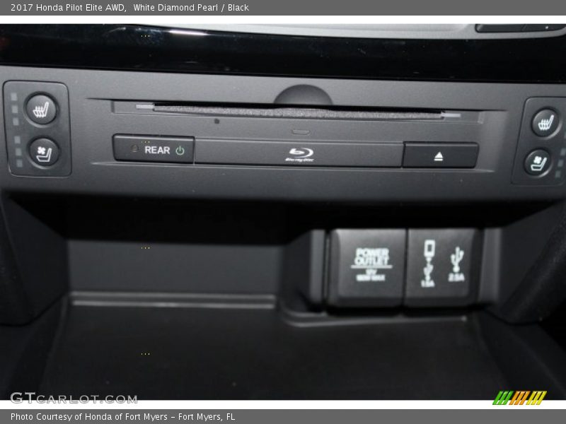 White Diamond Pearl / Black 2017 Honda Pilot Elite AWD
