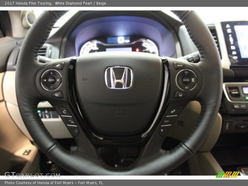 White Diamond Pearl / Beige 2017 Honda Pilot Touring