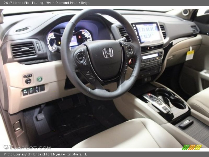 White Diamond Pearl / Beige 2017 Honda Pilot Touring