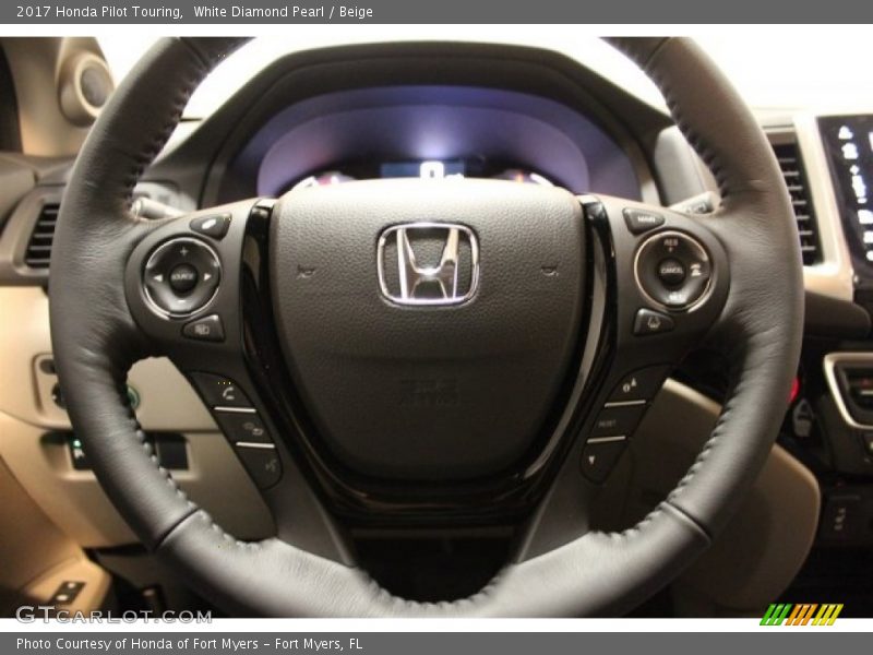 White Diamond Pearl / Beige 2017 Honda Pilot Touring