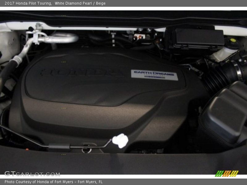 White Diamond Pearl / Beige 2017 Honda Pilot Touring