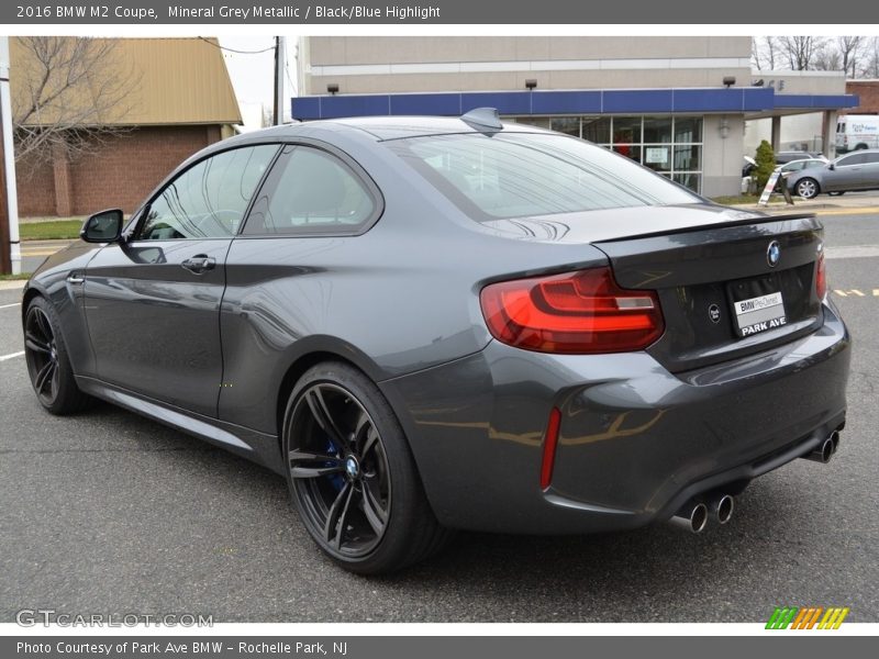 Mineral Grey Metallic / Black/Blue Highlight 2016 BMW M2 Coupe
